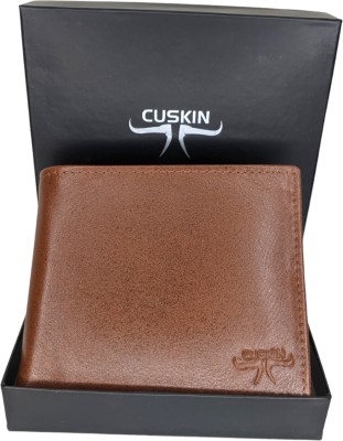 cuskin Men Casual, Evening/Party, Formal Black, Red Genuine Leather Wallet(6 Card Slots)