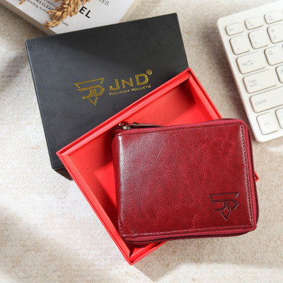 JND Men Casual Red Artificial Leather Wallet(3 Card Slots)