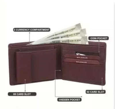 Classic World Men Brown Artificial Leather Wallet(10 Card Slots)