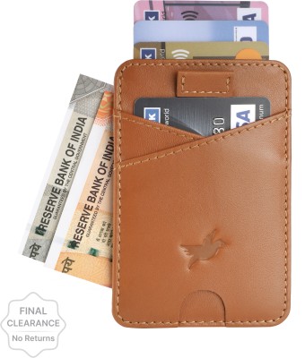 Al Qussie Men Casual Tan Genuine Leather Card Holder(8 Card Slots)