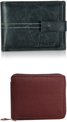 VIAZ VENTURES Men Casual, Formal, Trendy, Evening/Party, Travel Black, Maroon Artificial Leather Wallet(5 Card Slots, Pack of 2)