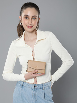 Mast & Harbour Women Beige Artificial Leather Wallet(5 Card Slots)