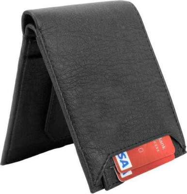 WOOD BAZAR Boys Casual Black Artificial Leather Wallet(10 Card Slots)