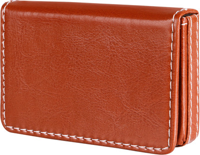 RJR Men & Women Casual Tan Artificial Leather Card Holder(12 Card Slots)