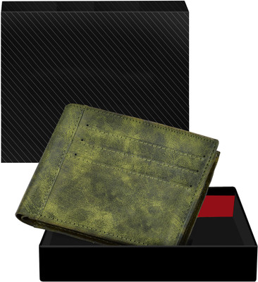 Akshar Enterprise Men Casual, Evening/Party, Formal Green Artificial Leather Wallet(6 Card Slots)
