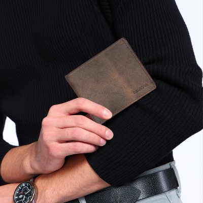 Sassora Men Casual, Formal Brown Genuine Leather Wallet(4 Card Slots)