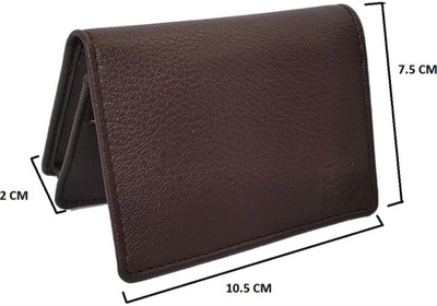 HIDEFLIX Men & Women Casual Brown Artificial Leather Card Holder(8 Card Slots)