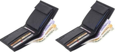 Fashcart Men Multicolor Genuine Leather Wallet(5 Card Slots, Pack of 2)
