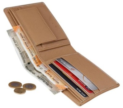 VECHLER Boys Beige Genuine Leather Wallet(8 Card Slots)