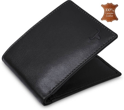 WILD NAPA Men Casual Black Genuine Leather Wallet(8 Card Slots)