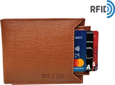 HIDE & SLEEK Men Trendy, Casual, Formal Tan Artificial Leather Wallet(8 Card Slots)