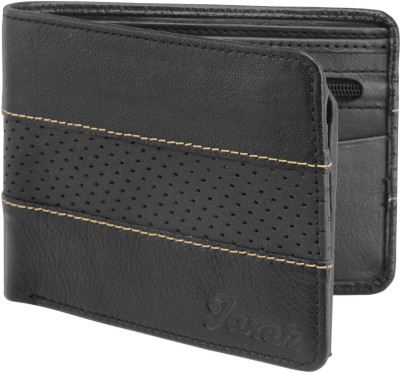 Jaxer Men Casual Black Genuine Leather Wallet(7 Card Slots)