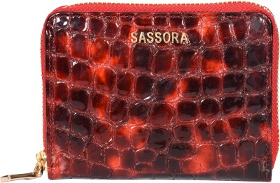 Sassora Women Casual, Ethnic, Travel, Trendy, Formal, Evening/Party Red Genuine Leather Wallet(4 Card Slots)