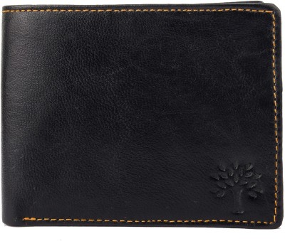 White Bear Men Black Genuine Leather Wallet(6 Card Slots)