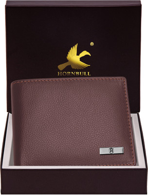 HORNBULL Men Casual Brown Genuine Leather Wallet(4 Card Slots)