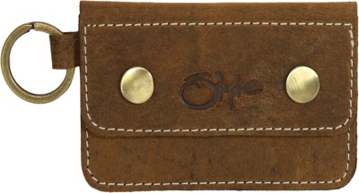 Style 98 Men & Women Casual Tan Genuine Leather Card Holder(6 Card Slots)