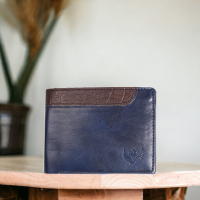 LORENZ Men Blue Artificial Leather Wallet(3 Card Slots)
