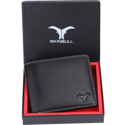 SKINBULL Men Casual, Formal, Trendy Black Genuine Leather Wallet(8 Card Slots)