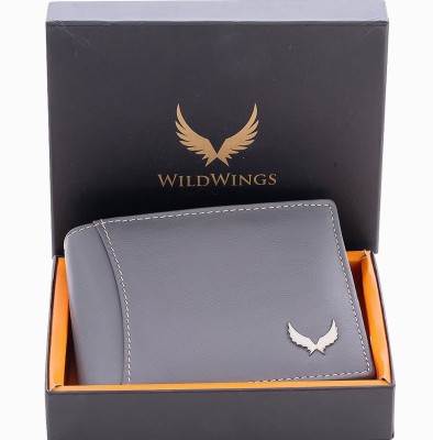 WILDWINGS Men Trendy, Evening/Party, Casual, Formal Grey Genuine Leather Wallet(8 Card Slots)