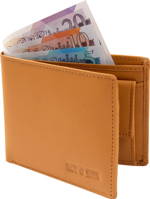 HIDE & SLEEK Men Tan Genuine Leather Wallet(4 Card Slots)