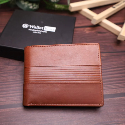 DMSNMEDIA Men Formal Tan Genuine Leather Wallet(7 Card Slots)