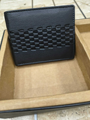 LEATHERSCRAFTS Men Casual Black Genuine Leather Wallet(8 Card Slots)