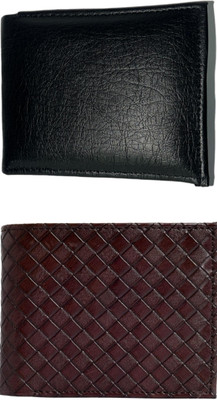 VIAZ VENTURES Men Casual, Formal, Trendy, Evening/Party, Travel Black, Brown Artificial Leather Wallet(5 Card Slots, Pack of 2)