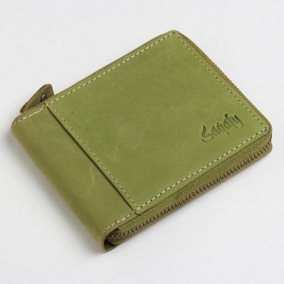 SAQAFY Men Casual, Evening/Party, Travel, Trendy Green Genuine Leather Wallet(7 Card Slots)