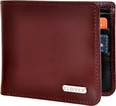 CLOVER Men Casual, Formal, Ethnic, Evening/Party, Travel, Trendy Brown Genuine Leather Wallet(4 Card Slots)
