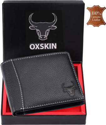 oxskin Men Formal Brown Genuine Leather Wallet(8 Card Slots)