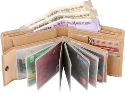 Wildemart Men Casual Beige Artificial Leather Wallet(8 Card Slots)