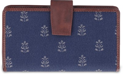 The CLOWNFISH Women Casual Blue Artificial Leather Wrist Wallet(6 Card Slots)