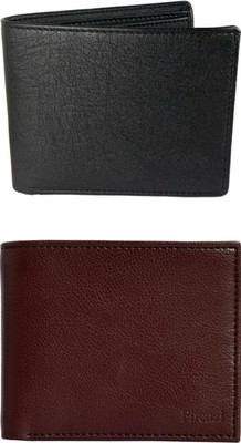 FF TRADERS Men Formal, Ethnic, Casual, Travel, Trendy Black, Brown Artificial Leather Wallet(5 Card Slots, Pack of 2)
