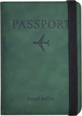 QIGALI Men & Women Travel Green Artificial Leather Document Holder(7 Card Slots)