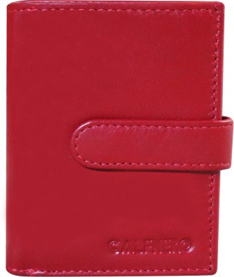 Calfnero Women Red Genuine Leather Wallet(6 Card Slots)