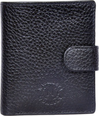 N WALLETS Men Casual Black Genuine Leather Wallet(17 Card Slots)