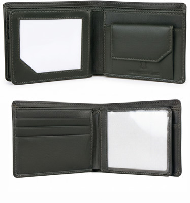 Fabacle Men Casual, Formal Green Genuine Leather Wallet(5 Card Slots)
