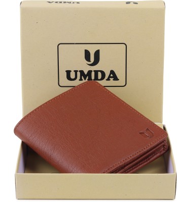Umda Men Casual Tan Artificial Leather Wallet(8 Card Slots)