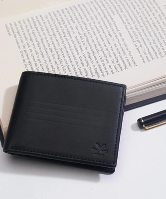 WROGN Men Casual, Formal Black Genuine Leather Wallet(8 Card Slots)