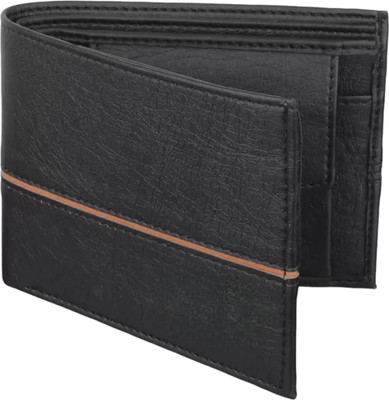 SAMTROH Men Black Artificial Leather Wallet(5 Card Slots)