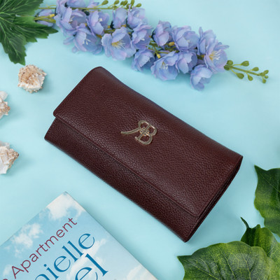 Rich Born Women Trendy Maroon Genuine Leather Wallet