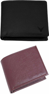 FF TRADERS Men Formal, Ethnic, Casual, Travel, Trendy Black, Brown Artificial Leather Wallet(5 Card Slots, Pack of 2)