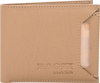 ROGZI Men Casual Tan Artificial Leather Wallet(6 Card Slots)