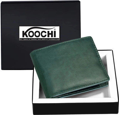 Wildemart Men Casual Green Artificial Leather Wallet(3 Card Slots)