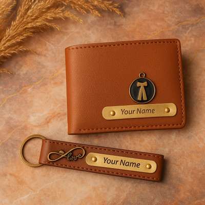 CELED Men Formal Tan Artificial Leather Wallet(5 Card Slots, Pack of 2)