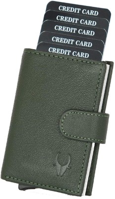 WILDHORN Men Casual, Travel, Ethnic, Evening/Party, Formal Green Genuine Leather Card Holder(8 Card Slots)