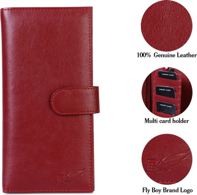 Flyboy Women Casual, Evening/Party, Travel, Ethnic Maroon Genuine Leather Document Holder(15 Card Slots)