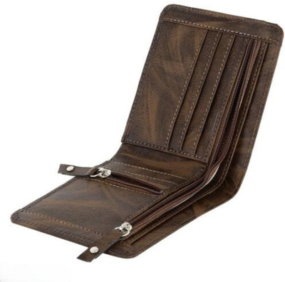 Fancy Craft Men Evening/Party Brown Artificial Leather Wallet(5 Card Slots)