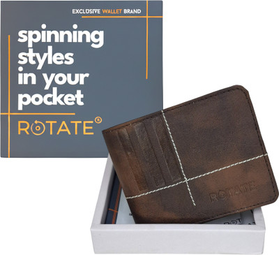 ROTATE Men Casual, Formal, Evening/Party Brown Artificial Leather Wallet(4 Card Slots)