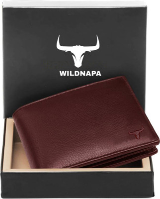 WILD NAPA Men Maroon Genuine Leather Wallet(8 Card Slots)